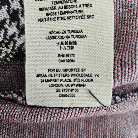 Free People Skinny Ankle Pants Multicolor Red Plaid High Rise Knit Pant - Picture 6 of 6